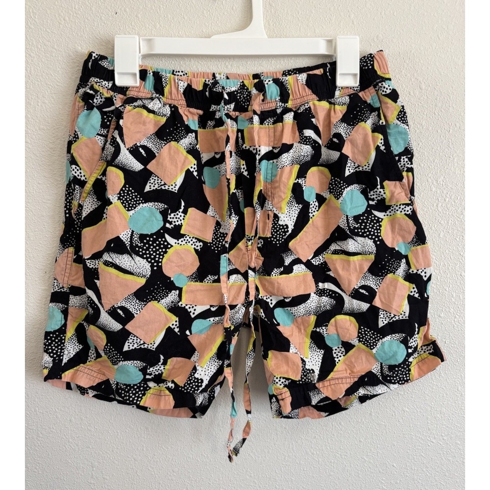 Super Massive Men's M Retro Abstract Geometric Print Drawstring Shorts
